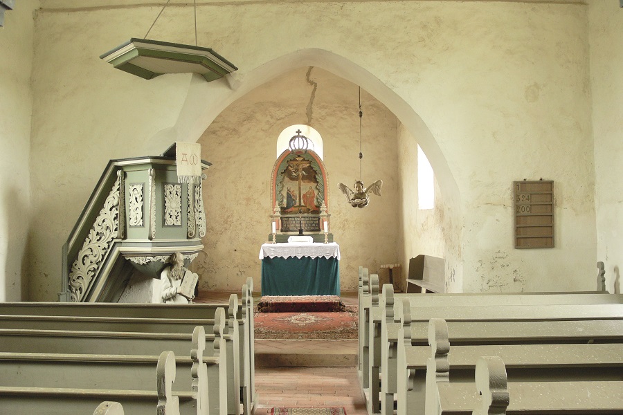 Kirche in Wollenrade, Innenraum