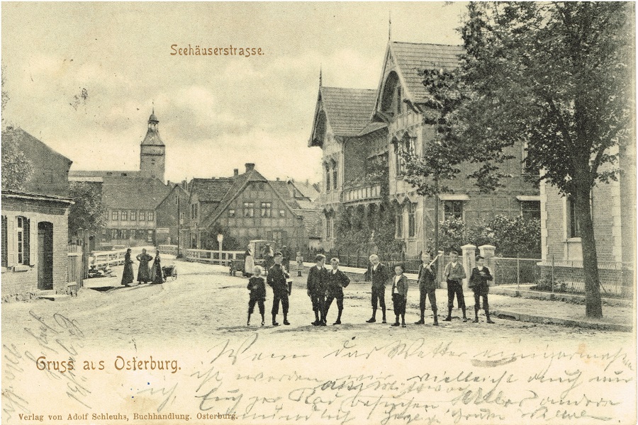 Historische Ansicht Seehäuser Straße, Biesebrücken, Seehäuser To